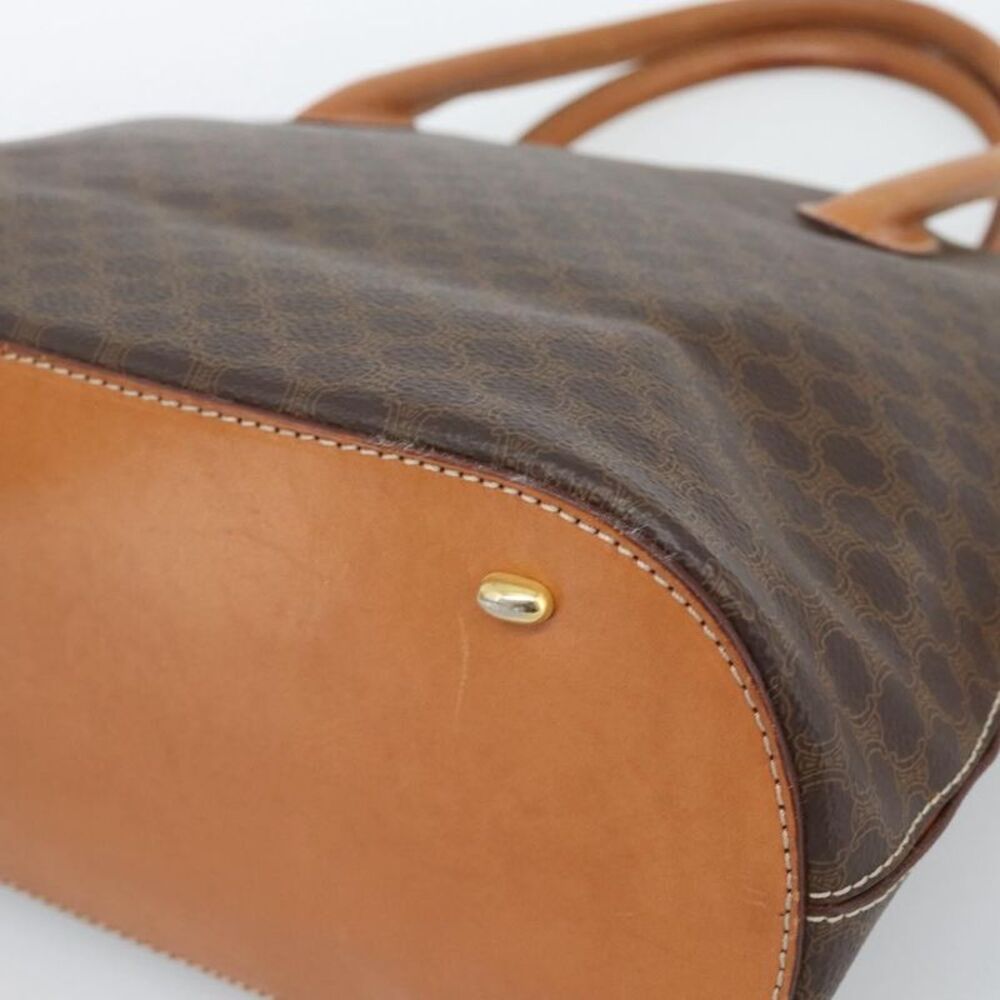 Celine Vintage Macadam Handbag Canvas Brown Canvas Handbag - Picture 9 of 16